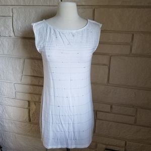 Express Sexy Subtle Sparkly Sleeveless White Dress